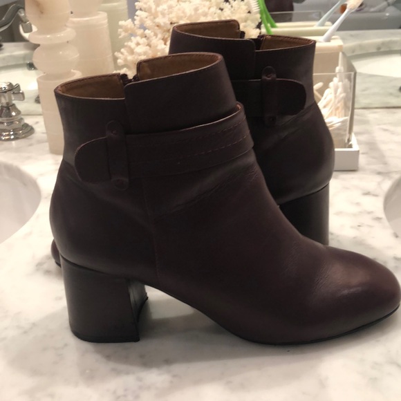 Burgundy Monoprix Leather Booties - Picture 2 of 4